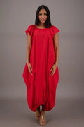 Flowing Grace Bubble Dress - Red