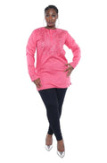 Pink Embroidered T’challa Long Sleeve Shirt