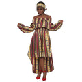 Off Shoulder Hi-Lo African Print Dress