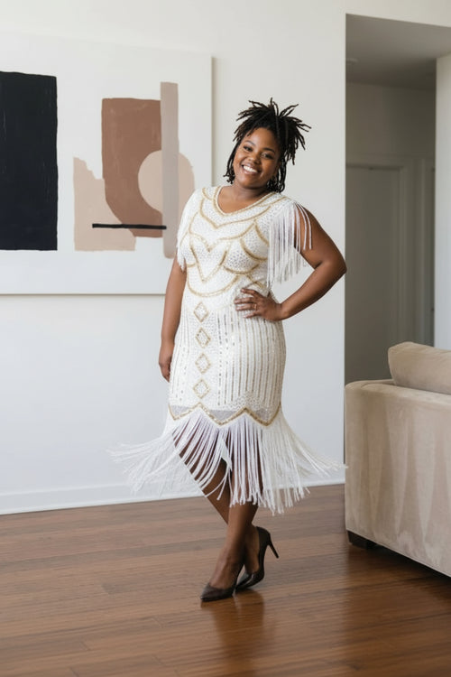 1920s Flapper Style Dress with Sequins