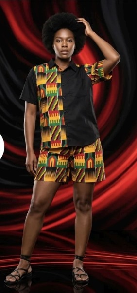African Print Shirt and Short Set