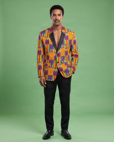 Men’s African Print Blazer - Ankara Cotton Suit Jacket for Weddings, Parties, and Special Events