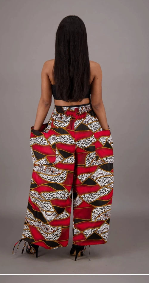 Wide Leg African Print Pants