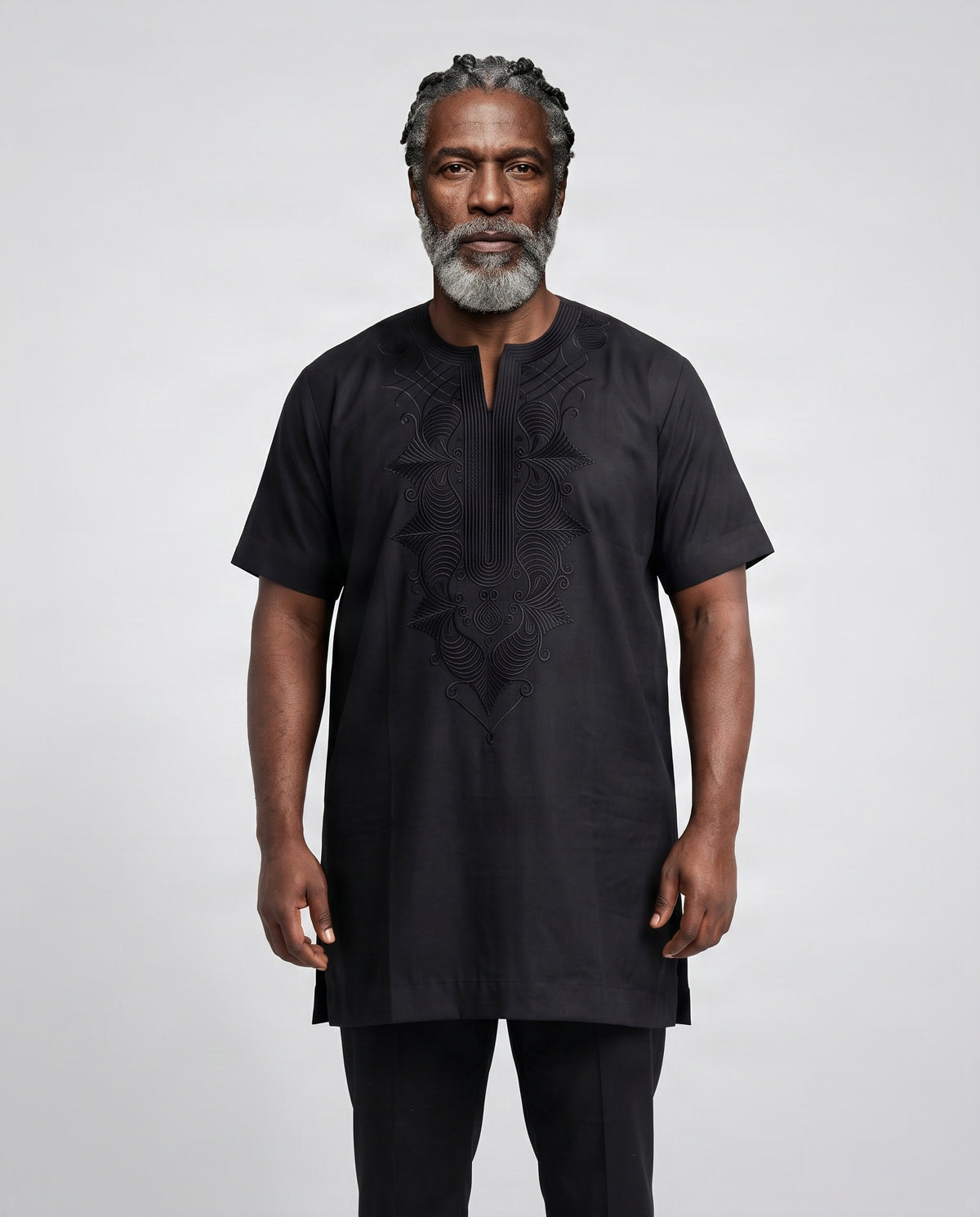 Men's Traditional African Embroidered 3-Piece Outfit - Medium