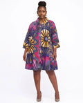 African Ladies Button Up Swing Dress - One Size