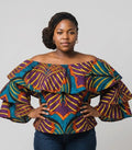 Multicolor African Print Top - XL