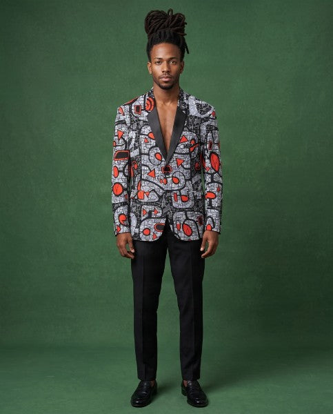 Men’s African Print Blazer - Ankara Cotton Suit Jacket for Weddings, Parties, and Special Events