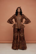 Button Down Top and Palazzo Pants Set