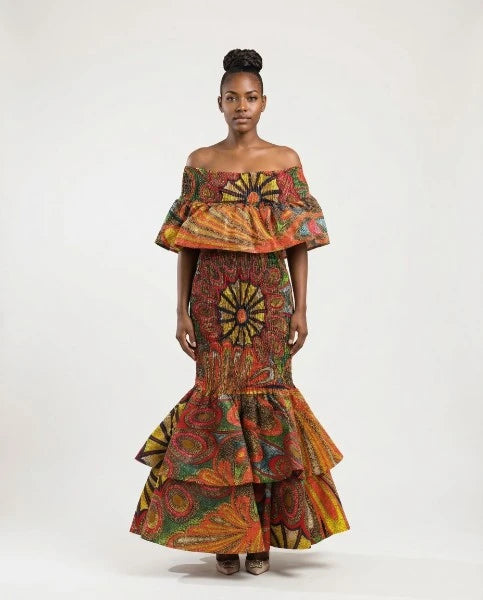 African Print Mermaid Dress