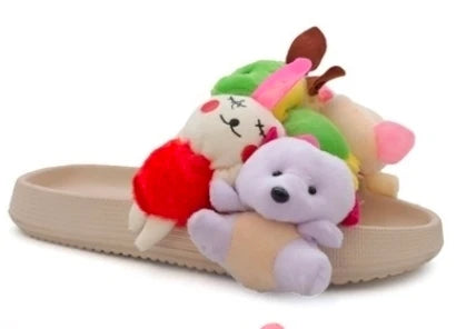 Yoki GRETTA-67 Women's Slipper Slide with Toy Animal