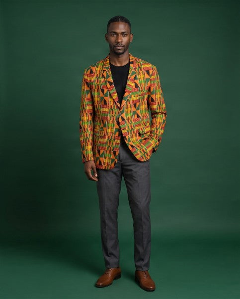 Men’s African Print Blazer - Ankara Cotton Suit Jacket for Weddings, Parties, and Special Events