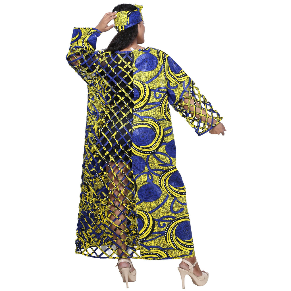Women's African Half Printed Cage Maxi Jacket