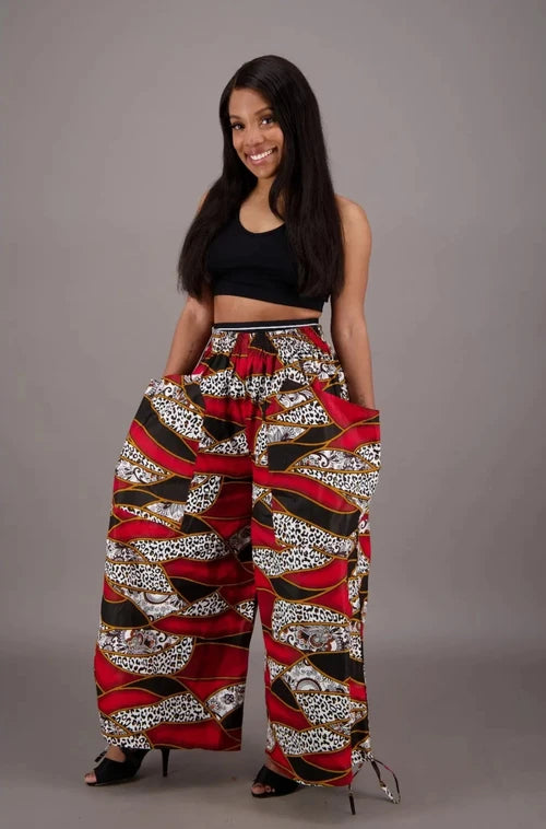 Wide Leg African Print Pants