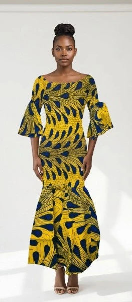 African Print Mermaid Dress