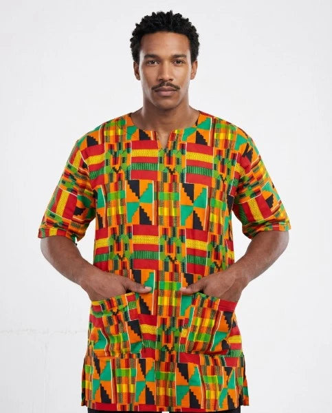 Traditional Kente Short Sleeve Dashiki