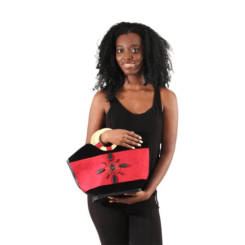 Beaded Handbag - Red