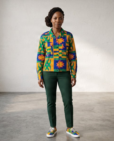 African Print Jackets with Collar