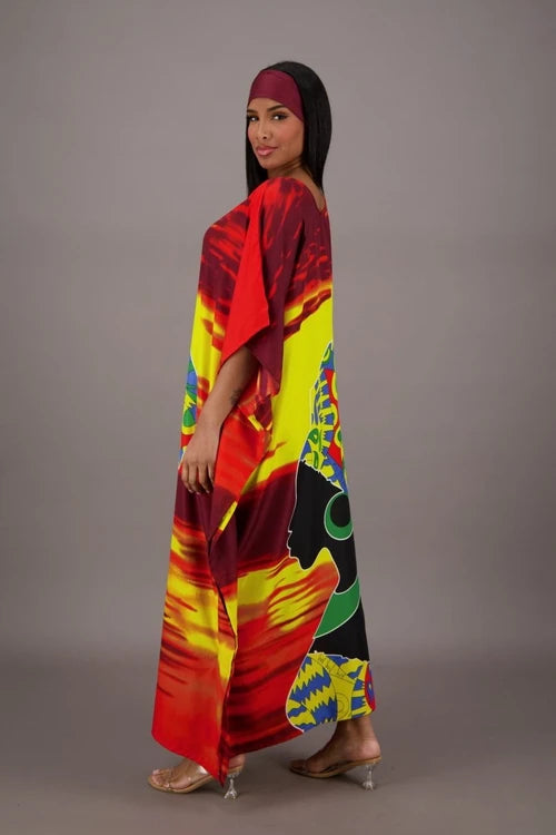 Vibrant Sunset African Print Kaftan