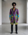 African Print Long Blazer Jacket (Medium)