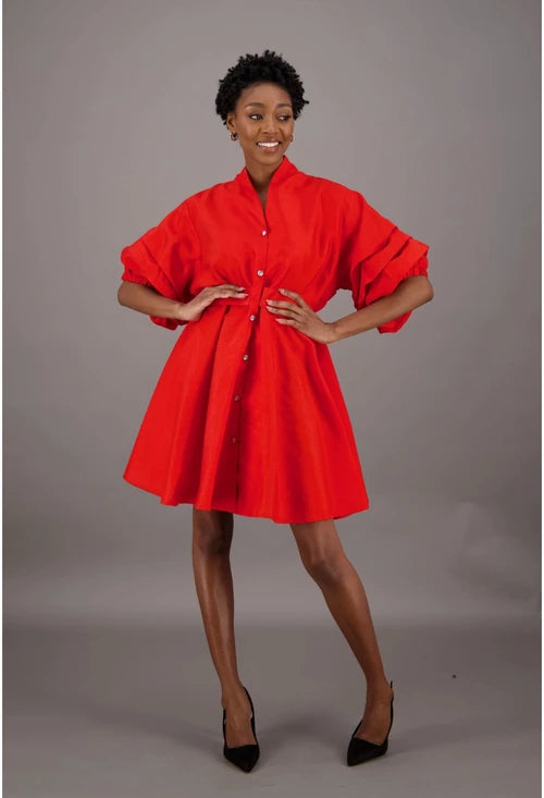 Short Swing Dress - Red