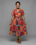 African Print Midi Dress - Medium