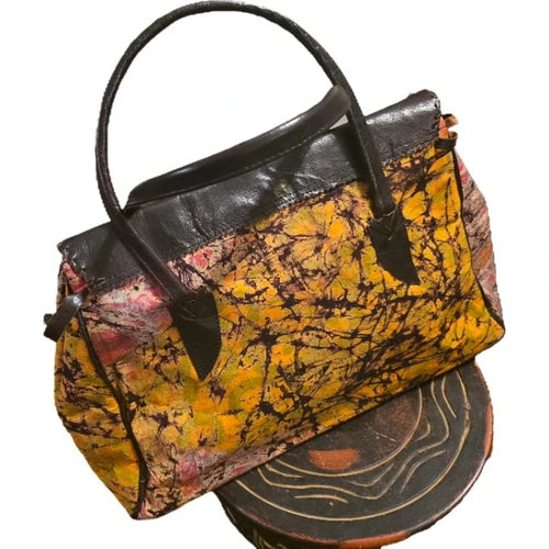 Handcrafted Handbag with Leather Handles