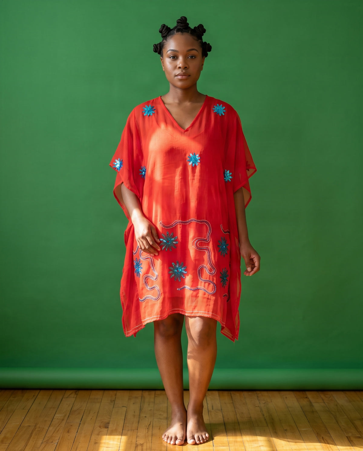 Assorted Sheer Embroidered Kaftans