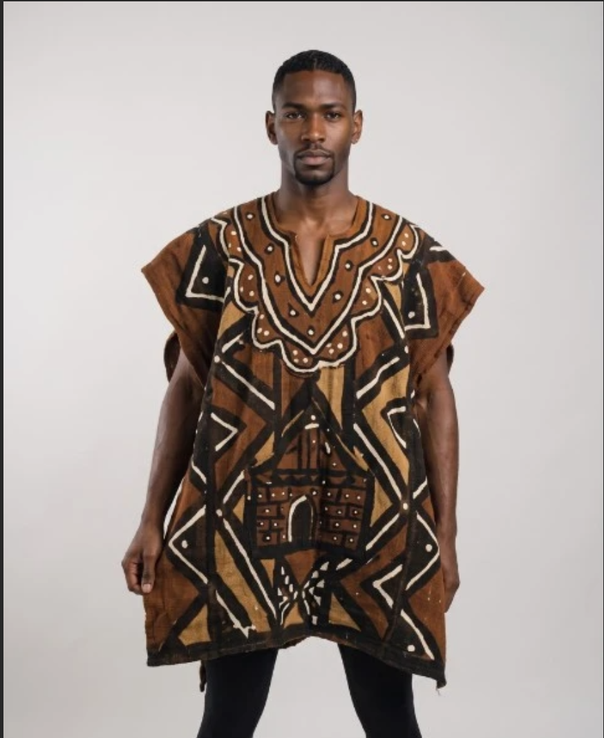 Mud Cloth Boxy Poncho