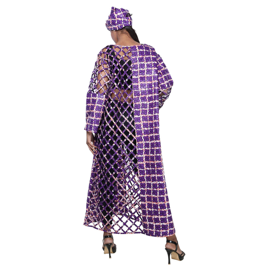 Women's African Half Printed Cage Maxi Jacket