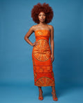 Radiant Sunburst Strapless Maxi Dress