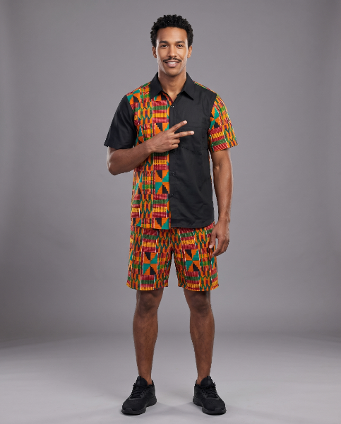 African Print Shirt and Short Set