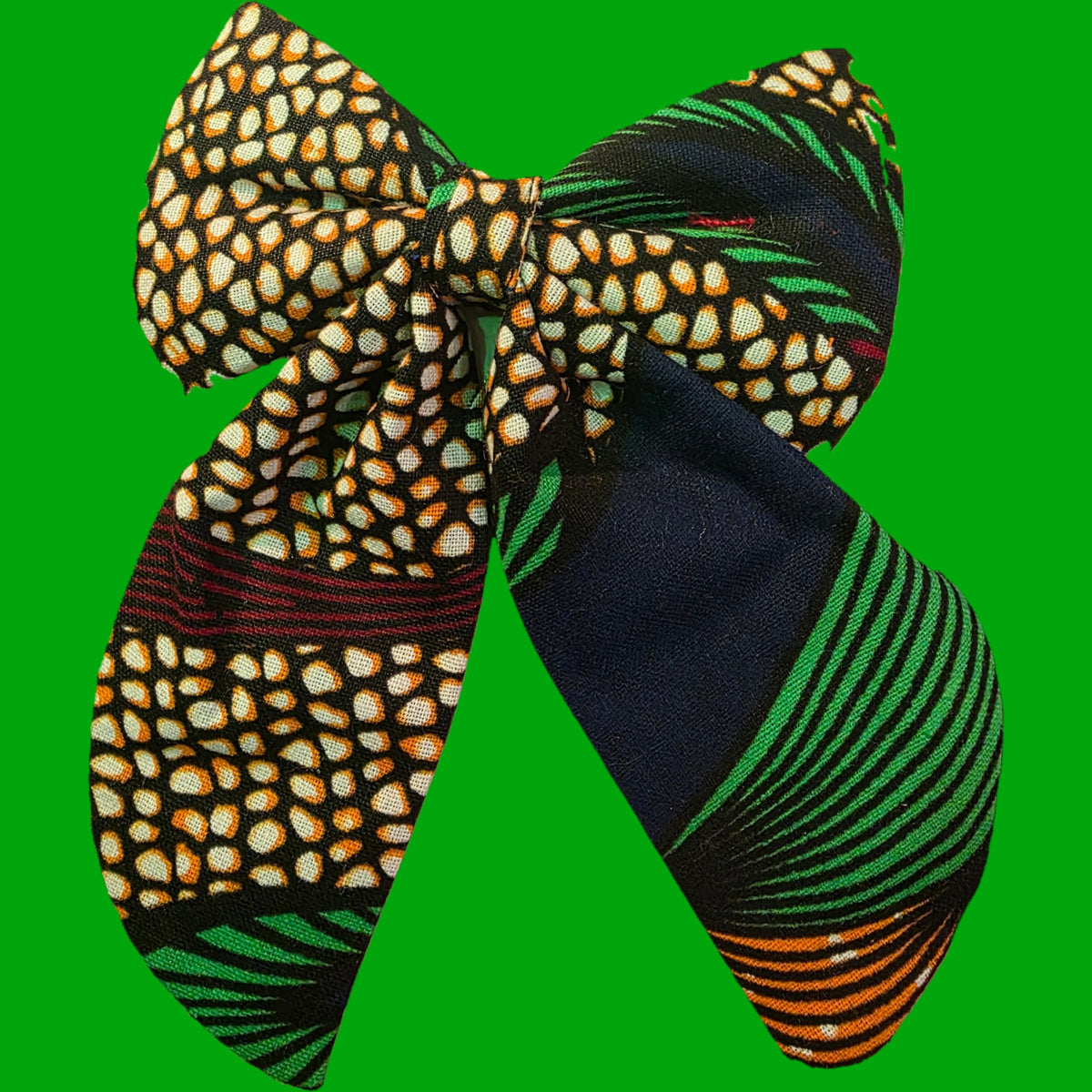 Vibrant Ankara Print Statement Hair Bow with Long Tails