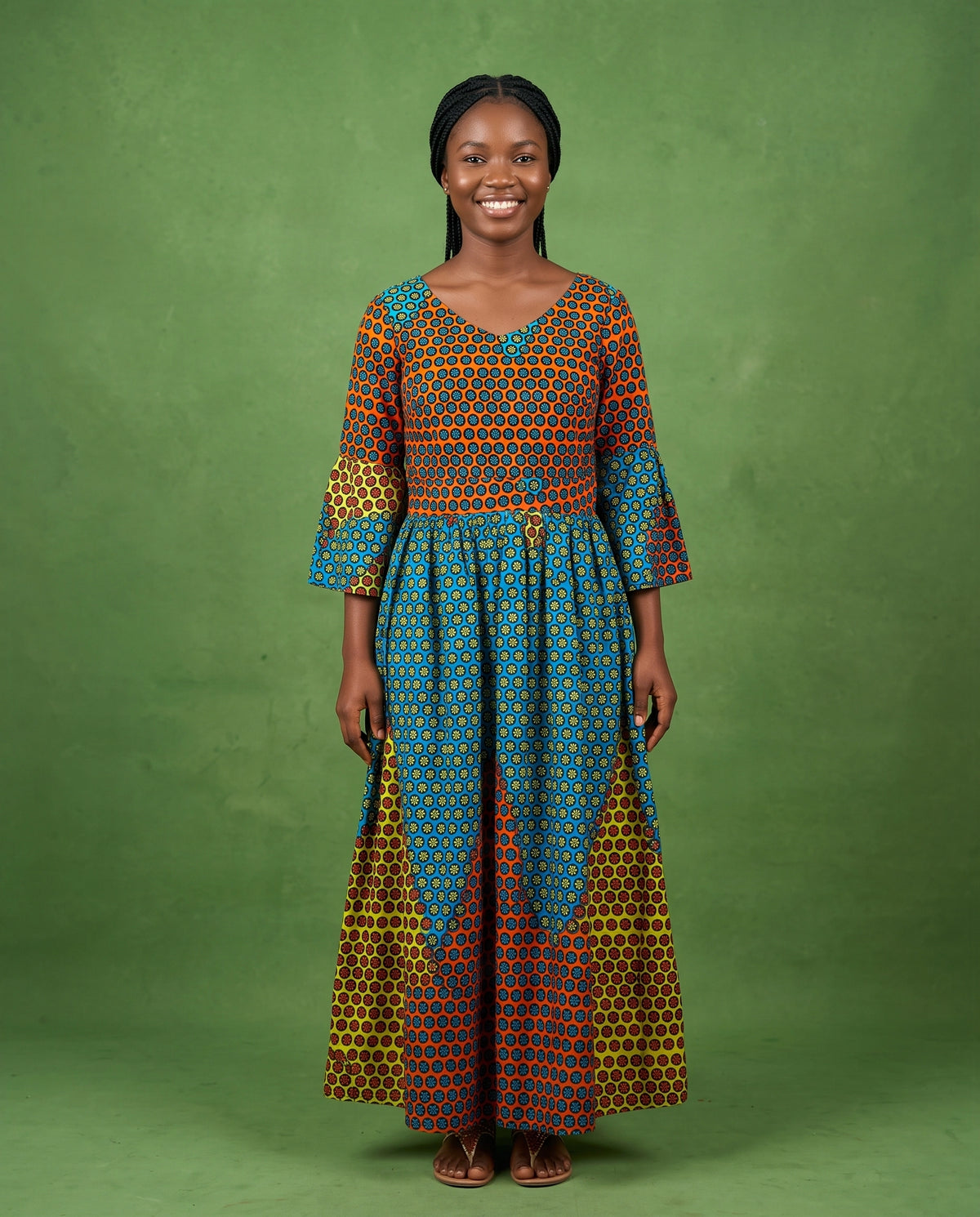 Vibrant African Print Maxi Dress – Statement Style & Comfort