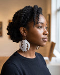 Silver Gye Nyame Adinkra Symbol Statement Earrings