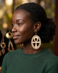 Wooden Ankh Statement Dangle Earrings – Afrocentric Laser-Cut Jewelry