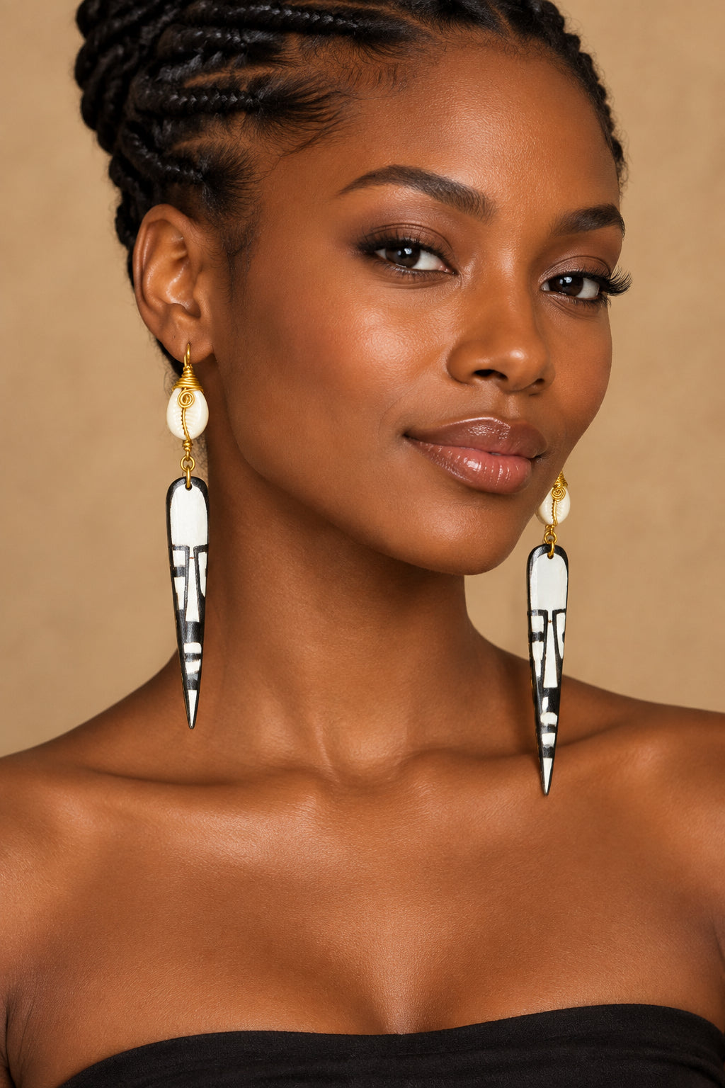 Bone Mask & Shell Earrings