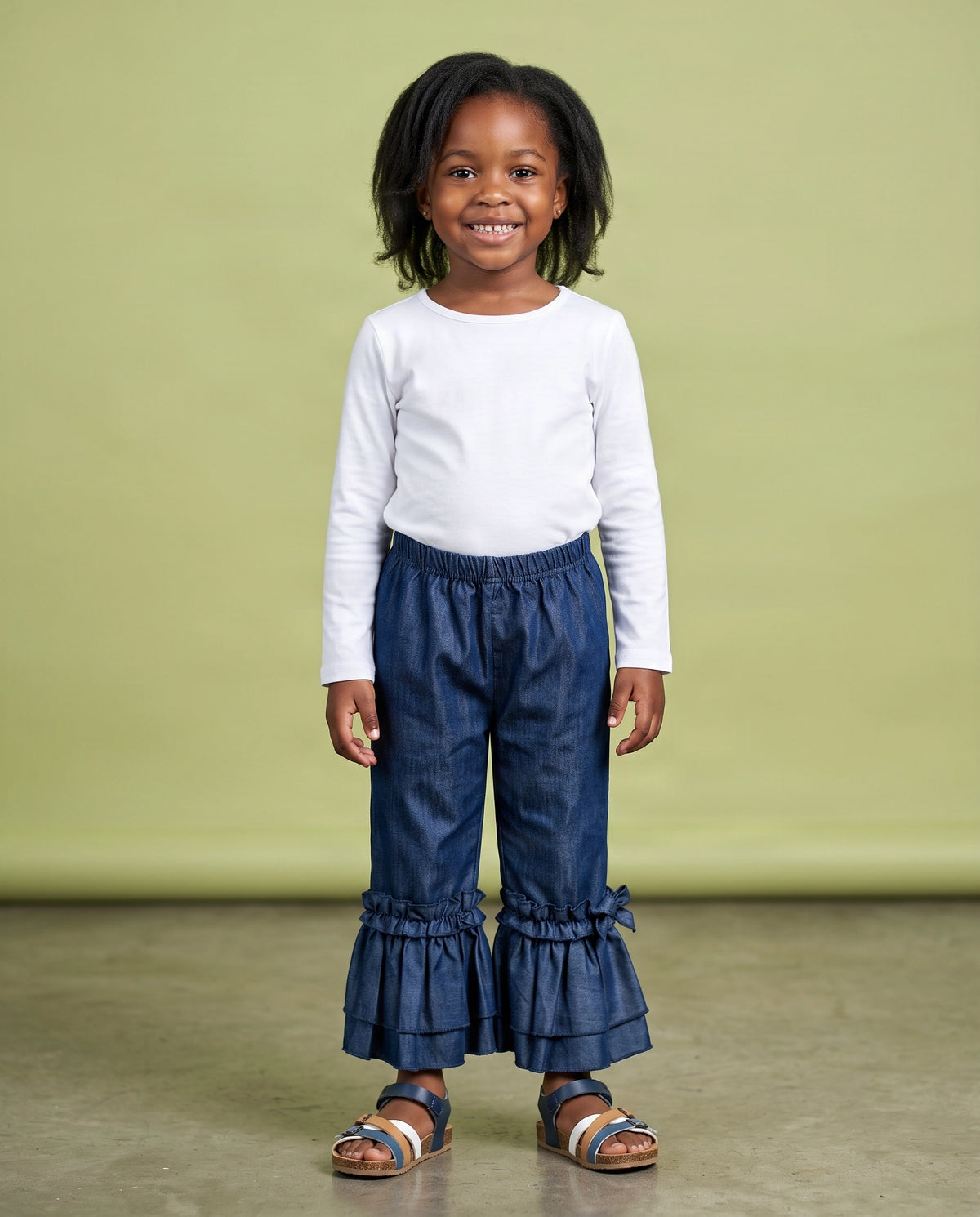 Girls’ Ruffled Wide-Leg Pants