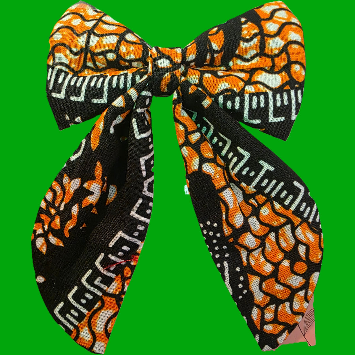 Vibrant Ankara Print Statement Hair Bow with Long Tails
