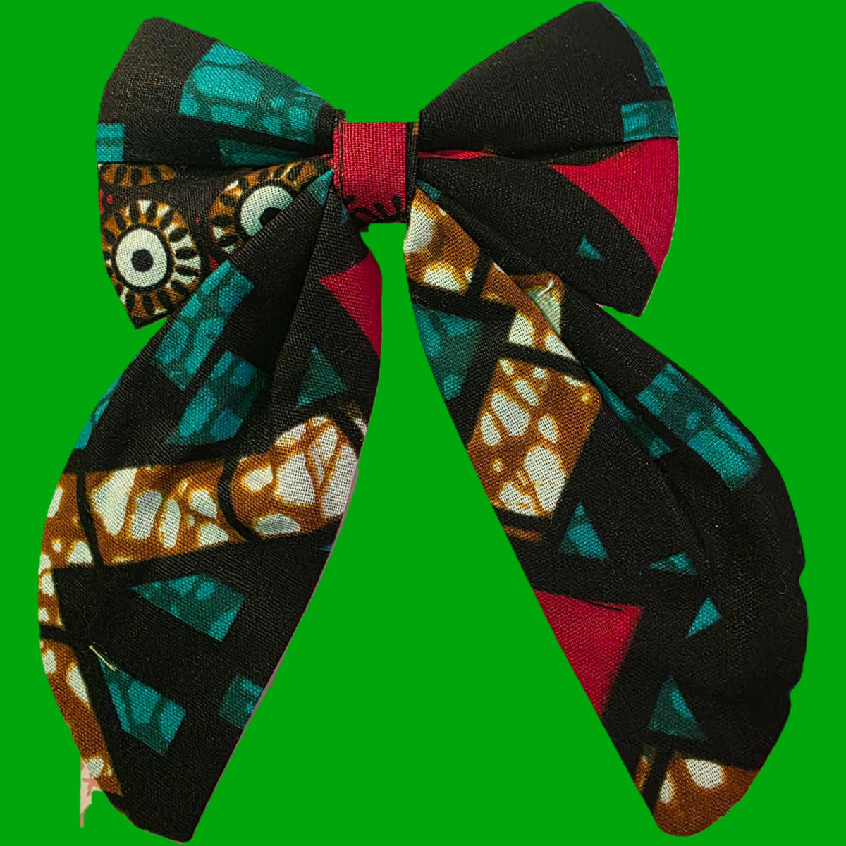Vibrant Ankara Print Statement Hair Bow with Long Tails