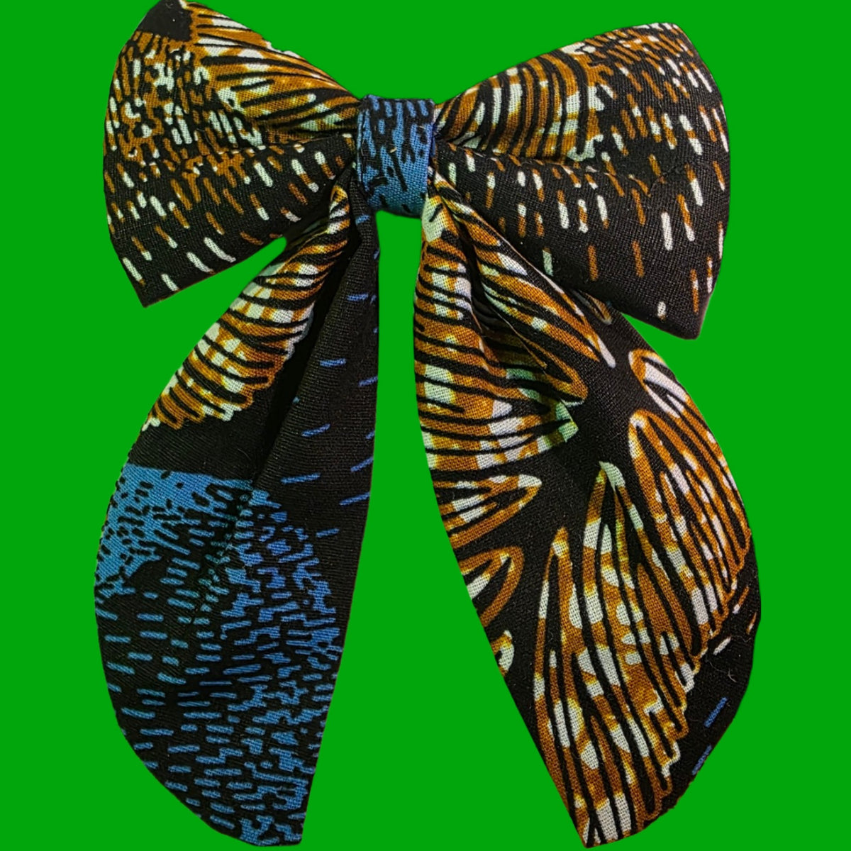 Vibrant Ankara Print Statement Hair Bow with Long Tails