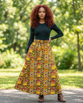 Traditional Kente Print Maxi Skirt