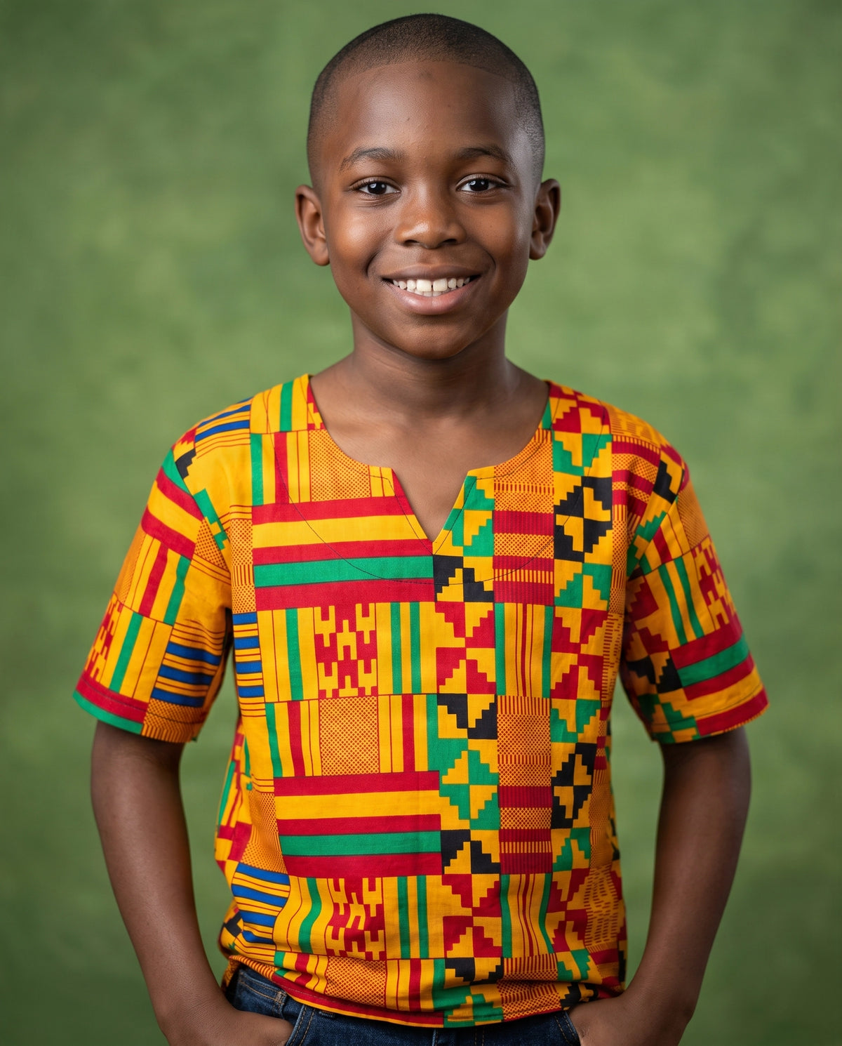 African Kente Shirt for Kids